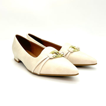 Vizzano 1206-1004 Pointy Toe Flat in Off White
